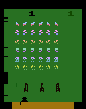 Multi-Color Space Invaders Title Screen
